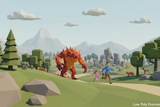create low poly environment game scene 3d open world asset game map level scene