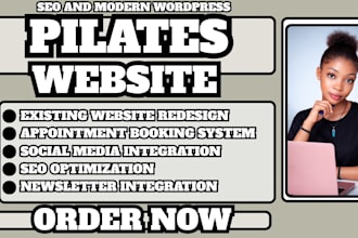 pilate website design, pilates studio website, wellness website, fitness website