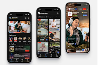 build mobile app development for chat app, live streaming app, video calling app