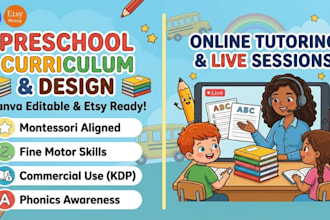 create a kids workbook, course curriculum, and engaging preschool lesson plans