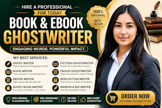 be your ebook ghostwriter, ebook writer, ghost book writer and non fiction