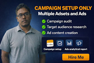 meta ads setup with audience research and creatives