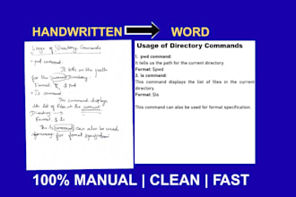 manually transcribe and convert handwritten notes to word