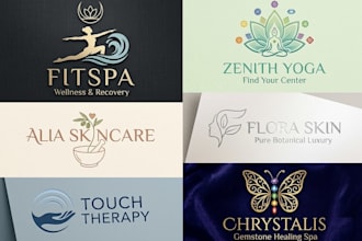 design fitness, massage, therapy gym, yoga, skincare and spa logo design for you
