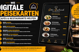 build a modern german restaurant website and menu design