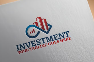 create amazing minimalist finance investment logo