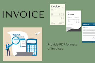 create invoice and provide PDF format of the documents