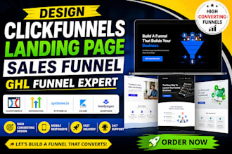 design clickfunnels landing page, sales funnel, ghl funnel expert