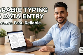 do arabic data entry and copytyping accurately and fast