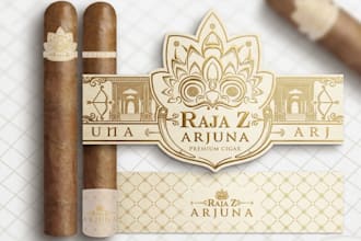 create unique premium cigar label, cigar logo, cigar band and cigar box design