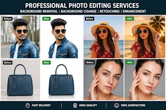 do professional photo background change and photo editing