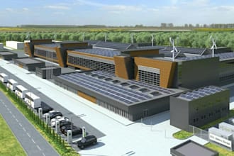 design 3d site plan for warehouse, factories, and commercial project