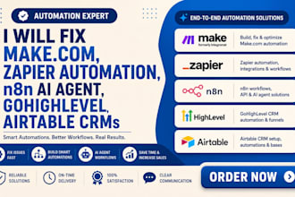 fix make com, zapier automation n8n ai agent gohighlevel airtable crm