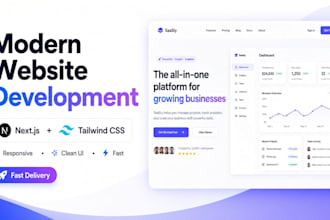 build a modern responsive landing page using nexjs and tailwind CSS