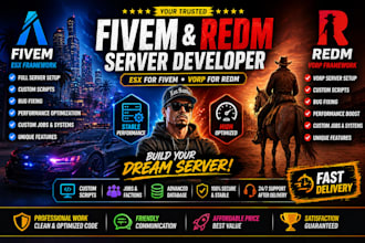 be your fivem server developer, redm server developer, redm vorp server