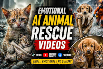 do create emotional ai cat and animal rescue videos for youtube and facebook