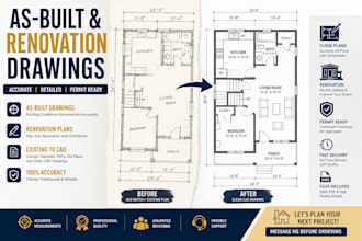 create renovation and as built drawings from sketches or site data