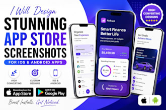 design stunning app screenshots and app store screenshots for ios and android