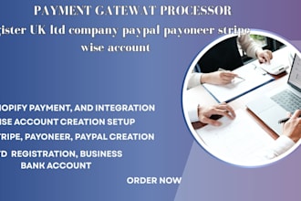 register UK ltd company paypal payoneer stripe wise account