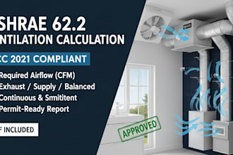 provide ashrae residential ventilation compliance report for permit