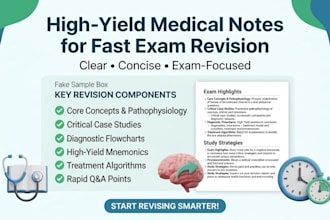create high yield medical notes for fast exam revision