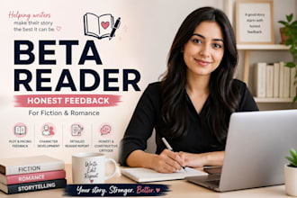 beta read your romance or fiction and provide detailed critique