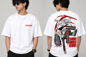 make chainsaw anime streetwear t shirt design