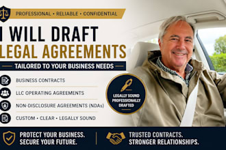 draft legal agreements, review contracts, nda, legal document