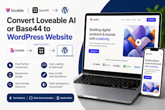 convert loveable ai to wordpress website copy loveable ai base44 to wordpress