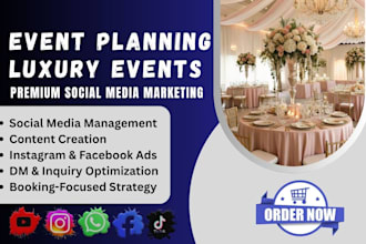 grow event planning, wedding planning social media to get bookings fast