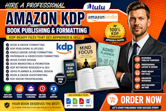 format kindle ebooks, paperback books, amazon KDP interiors, and adhd planners