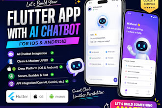 build a flutter mobile app with ai chatbot integration for ios and androi
