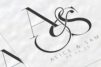 design animate wedding monogram logo for you