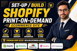 setup 90k etsy print on demand store, shopify pod store printiful printify setup