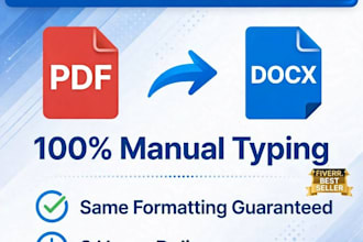 convert pdf to word in 8 hours manual typing guaranteed
