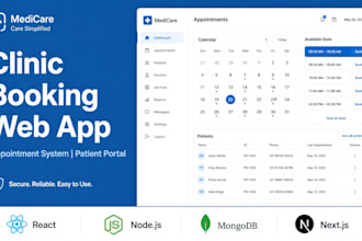 build a clinic booking website, with appointment scheduling and patient portal