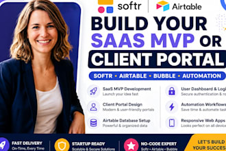 develop softr airtable web app client portal or saas mvp with bubble automation
