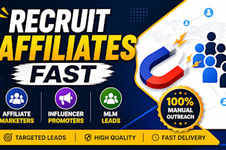 recruit influencer affiliates, affiliate promoters, MLM leads, affiliate signup