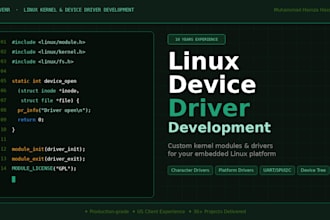 develop linux kernel modules and device drivers for your embedded platform