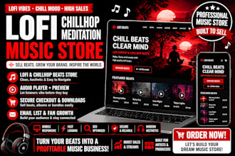 create lofi chillhop beats music store meditation hiphop website for sales
