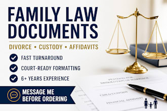 prepare legal documents, affidavits and court forms fast