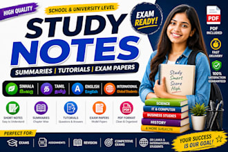 create study notes and summaries with PDF for students