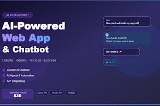 build an ai powered web app chatbot or ai agent for your business