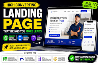 create high converting landing page for coaches, plumbers, cpa and lawyers