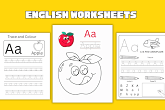 design kids tracing book, handwriting worksheets