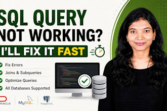 fix sql query errors, joins and database problems fast
