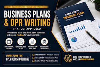 write a professional dpr  for your startup loan