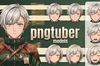 draw custom pngtuber model vtuber anime png tuber live2d rigging for streaming