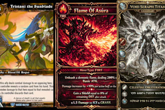create custom tcg card game template trading card game design fantasy art mtg