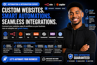 custom website n8n zapier wix duda squarespace woocommerce wordpress integration